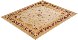 Contemporary Eclectic Ivory Wool Area Rug 8' 2" x 10' 1" - Solo Rugs