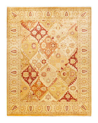 Contemporary Eclectic Yellow Wool Area Rug 8' 2" x 10' 5" - Solo Rugs