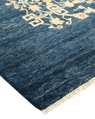 Contemporary Eclectic Blue Wool Area Rug 7' 10" x 10' 3" - Solo Rugs