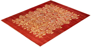 Traditional Mogul Red Wool Area Rug 8' 1" x 10' 2" - Solo Rugs