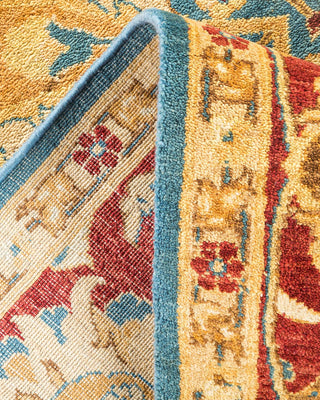 Contemporary Eclectic Blue Wool Area Rug 6' 1" x 9' 1" - Solo Rugs