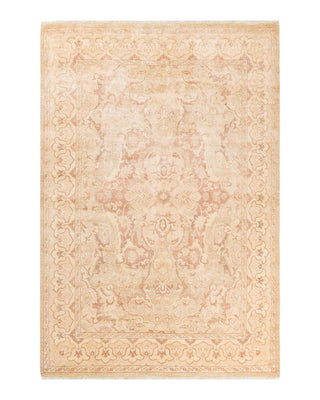 Contemporary Eclectic Yellow Wool Area Rug 6' 2" x 9' 0" - Solo Rugs