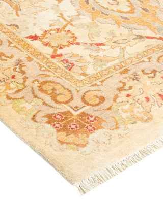 Contemporary Eclectic Ivory Wool Area Rug 6' 1" x 8' 10" - Solo Rugs