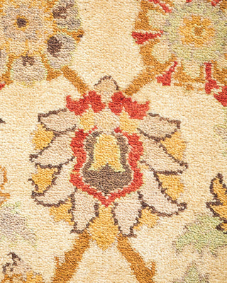 Contemporary Eclectic Ivory Wool Area Rug 6' 1" x 8' 10" - Solo Rugs