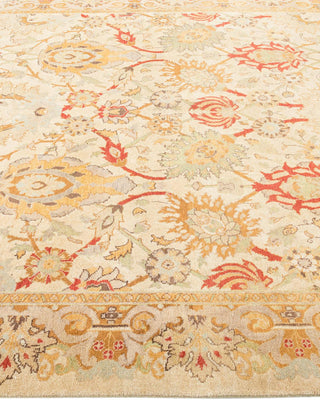 Contemporary Eclectic Ivory Wool Area Rug 6' 1" x 8' 10" - Solo Rugs