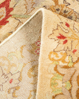 Contemporary Eclectic Ivory Wool Area Rug 6' 1" x 8' 10" - Solo Rugs