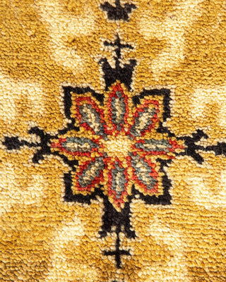 Contemporary Eclectic Orange Wool Area Rug 6' 1" x 9' 1" - Solo Rugs