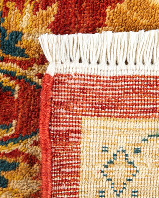 Contemporary Eclectic Orange Wool Area Rug 6' 1" x 9' 1" - Solo Rugs