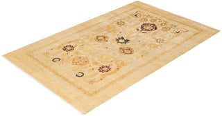 Contemporary Eclectic Ivory Wool Area Rug 6' 0" x 9' 5" - Solo Rugs
