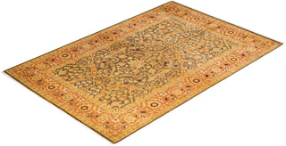 Contemporary Eclectic Green Wool Area Rug 6' 2" x 9' 4" - Solo Rugs