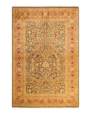 Contemporary Eclectic Green Wool Area Rug 6' 2" x 9' 4" - Solo Rugs