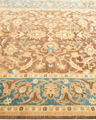Contemporary Eclectic Yellow Wool Area Rug 6' 1" x 8' 7" - Solo Rugs