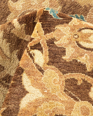 Contemporary Eclectic Yellow Wool Area Rug 6' 1" x 8' 7" - Solo Rugs