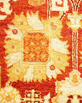 Contemporary Eclectic Red Wool Area Rug 4' 2" x 6' 4" - Solo Rugs