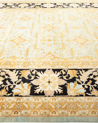 Contemporary Eclectic Light Blue Wool Area Rug 9' 1" x 12' 2" - Solo Rugs