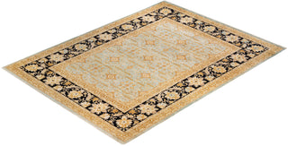 Contemporary Eclectic Light Blue Wool Area Rug 9' 1" x 12' 2" - Solo Rugs