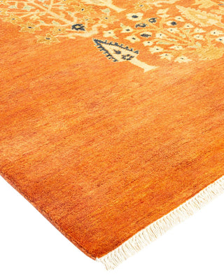 Contemporary Eclectic Orange Wool Area Rug 9' 0" x 12' 2" - Solo Rugs