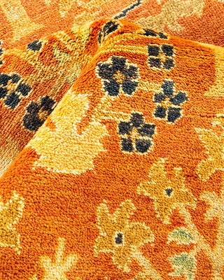 Contemporary Eclectic Orange Wool Area Rug 9' 0" x 12' 2" - Solo Rugs