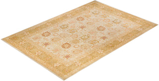 Contemporary Eclectic Ivory Wool Area Rug 9' 0" x 13' 1" - Solo Rugs