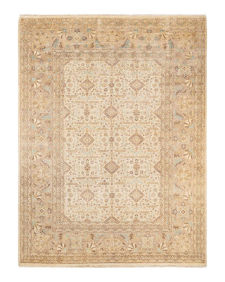 Contemporary Eclectic Ivory Wool Area Rug 9' 1" x 11' 10" - Solo Rugs