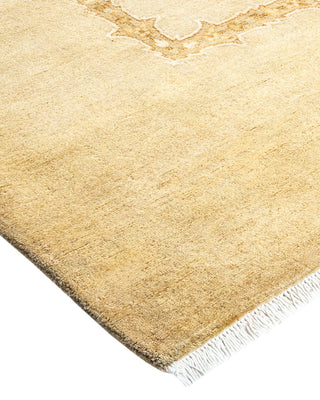 Contemporary Eclectic Ivory Wool Area Rug 9' 1" x 12' 2" - Solo Rugs