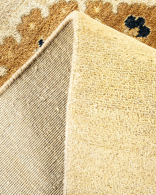 Contemporary Eclectic Ivory Wool Area Rug 9' 1" x 12' 2" - Solo Rugs