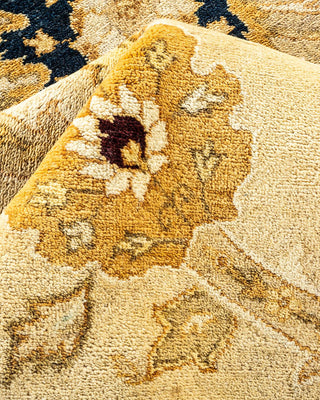 Contemporary Eclectic Ivory Wool Area Rug 9' 1" x 12' 2" - Solo Rugs