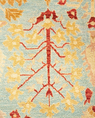 Contemporary Eclectic Light Blue Wool Area Rug 8' 10" x 12' 2" - Solo Rugs