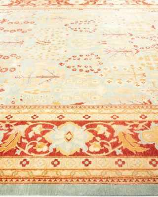 Contemporary Eclectic Light Blue Wool Area Rug 8' 10" x 12' 2" - Solo Rugs