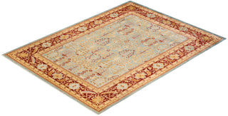 Contemporary Eclectic Light Blue Wool Area Rug 8' 10" x 12' 2" - Solo Rugs