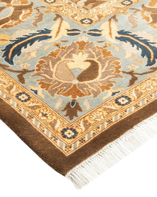 Traditional Mogul Brown Wool Area Rug 6' 1" x 8' 10" - Solo Rugs