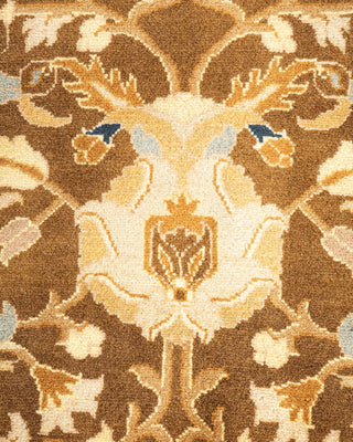 Traditional Mogul Brown Wool Area Rug 6' 1" x 8' 10" - Solo Rugs