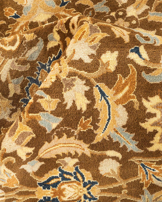 Traditional Mogul Brown Wool Area Rug 6' 1" x 8' 10" - Solo Rugs