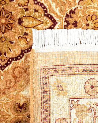 Traditional Mogul Yellow Wool Area Rug 6' 1" x 9' 1" - Solo Rugs