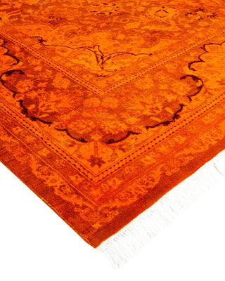 Contemporary Fine Vibrance Orange Wool Area Rug 6' 2" x 9' 0" - Solo Rugs