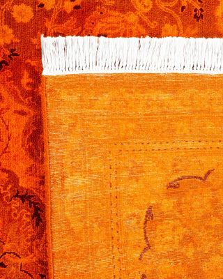 Contemporary Fine Vibrance Orange Wool Area Rug 6' 2" x 9' 0" - Solo Rugs