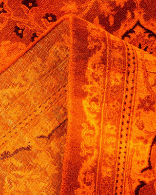 Contemporary Fine Vibrance Orange Wool Area Rug 6' 2" x 9' 0" - Solo Rugs