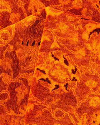 Contemporary Fine Vibrance Orange Wool Area Rug 6' 2" x 9' 0" - Solo Rugs