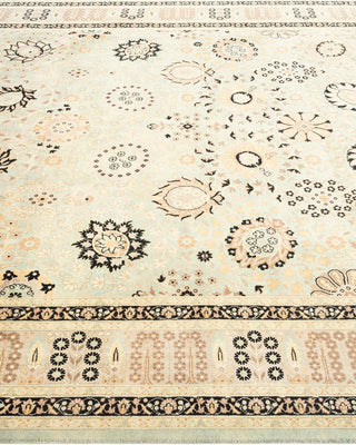 Traditional Mogul Light Blue Wool Area Rug 6' 3" x 9' 1" - Solo Rugs
