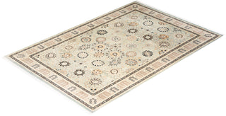 Traditional Mogul Light Blue Wool Area Rug 6' 3" x 9' 1" - Solo Rugs
