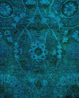 Contemporary Fine Vibrance Green Wool Area Rug 4' 2" x 6' 3" - Solo Rugs