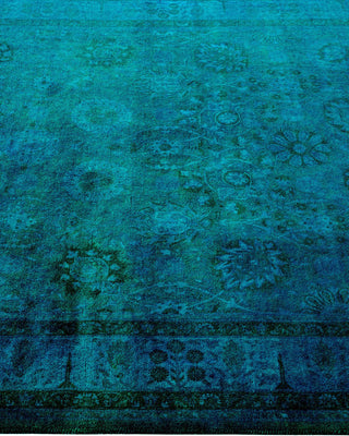 Contemporary Fine Vibrance Green Wool Area Rug 4' 2" x 6' 3" - Solo Rugs