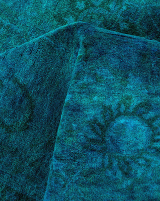 Contemporary Fine Vibrance Green Wool Area Rug 4' 2" x 6' 3" - Solo Rugs