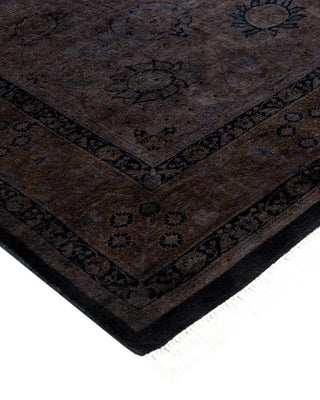 Contemporary Fine Vibrance Black Wool Area Rug 4' 4" x 6' 3" - Solo Rugs