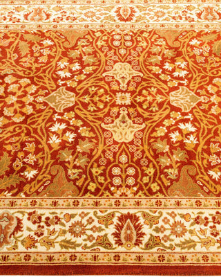 Traditional Mogul Orange Wool Area Rug 3' 3" x 5' 4" - Solo Rugs