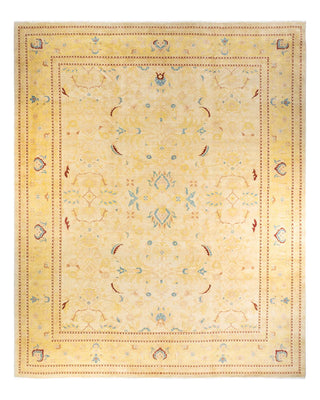 Contemporary Eclectic Ivory Wool Area Rug 12' 3" x 15' 1" - Solo Rugs