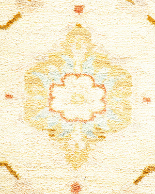Contemporary Eclectic Ivory Wool Area Rug 6' 5" x 8' 10" - Solo Rugs