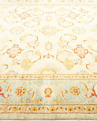 Contemporary Eclectic Ivory Wool Area Rug 6' 5" x 8' 10" - Solo Rugs