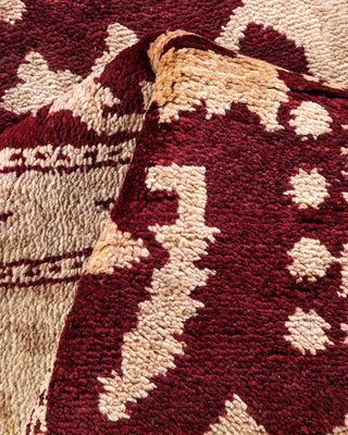 Contemporary Eclectic Red Wool Area Rug 6' 3" x 9' 2" - Solo Rugs