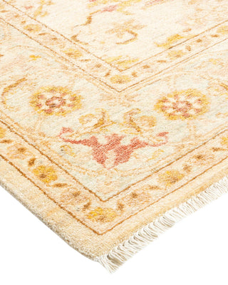 Contemporary Eclectic Ivory Wool Area Rug 6' 3" x 8' 10" - Solo Rugs